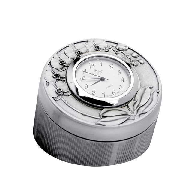 Table Clock/Pin Box - Orchid